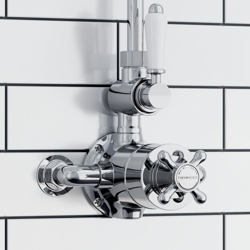 Twin shower valve tap - tap, downton